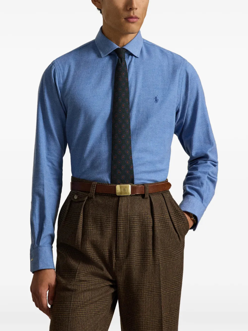 Polo Ralph Lauren Custom-fit twill overhemd Blauw