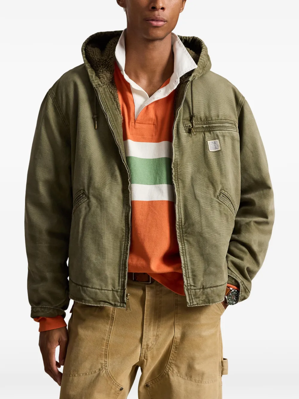 Polo Ralph Lauren Canvas jack met capuchon Groen