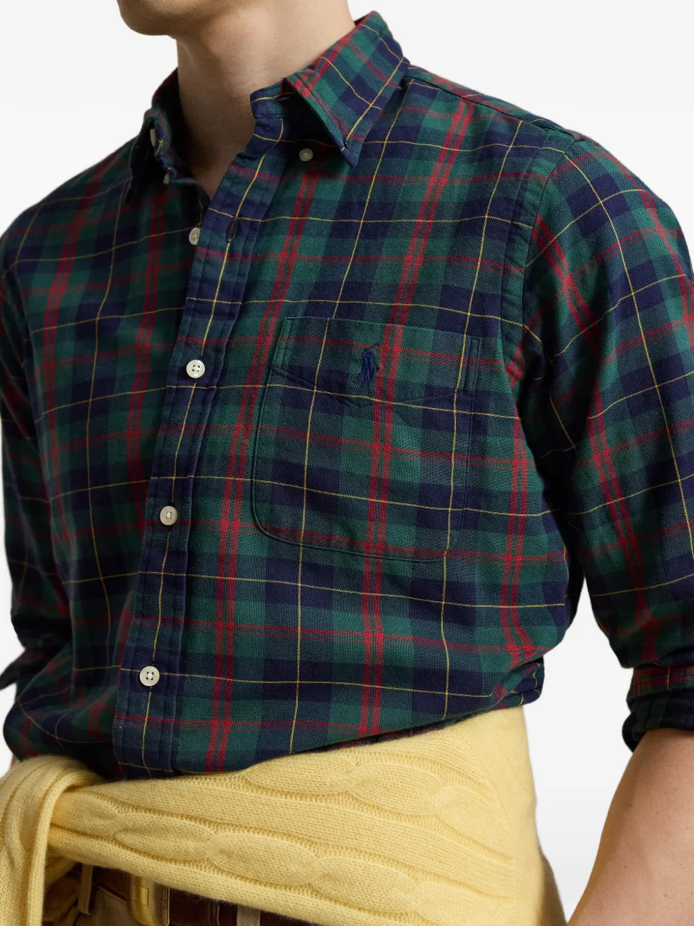 Polo Ralph Lauren Custom-Fit geruit Oxford overhemd Blauw
