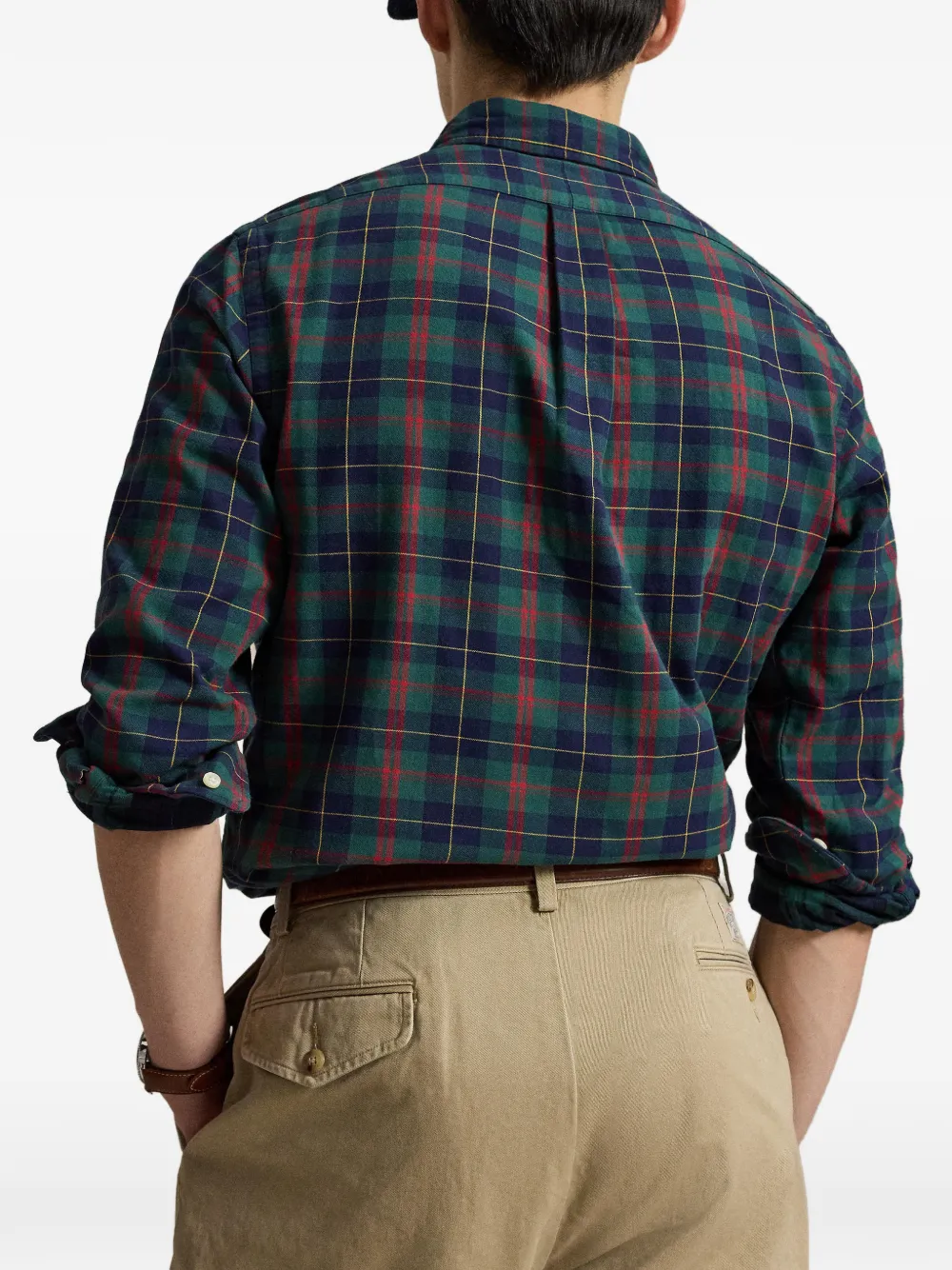 Polo Ralph Lauren Custom-Fit geruit Oxford overhemd Blauw