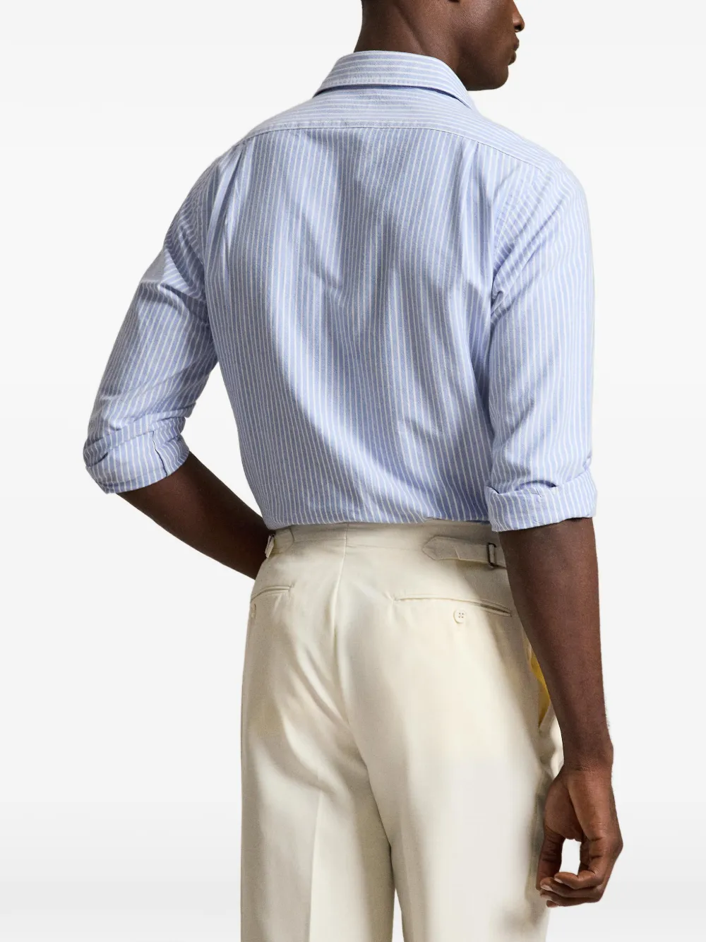 Polo Ralph Lauren Custom Fit striped Oxford shirt Blauw