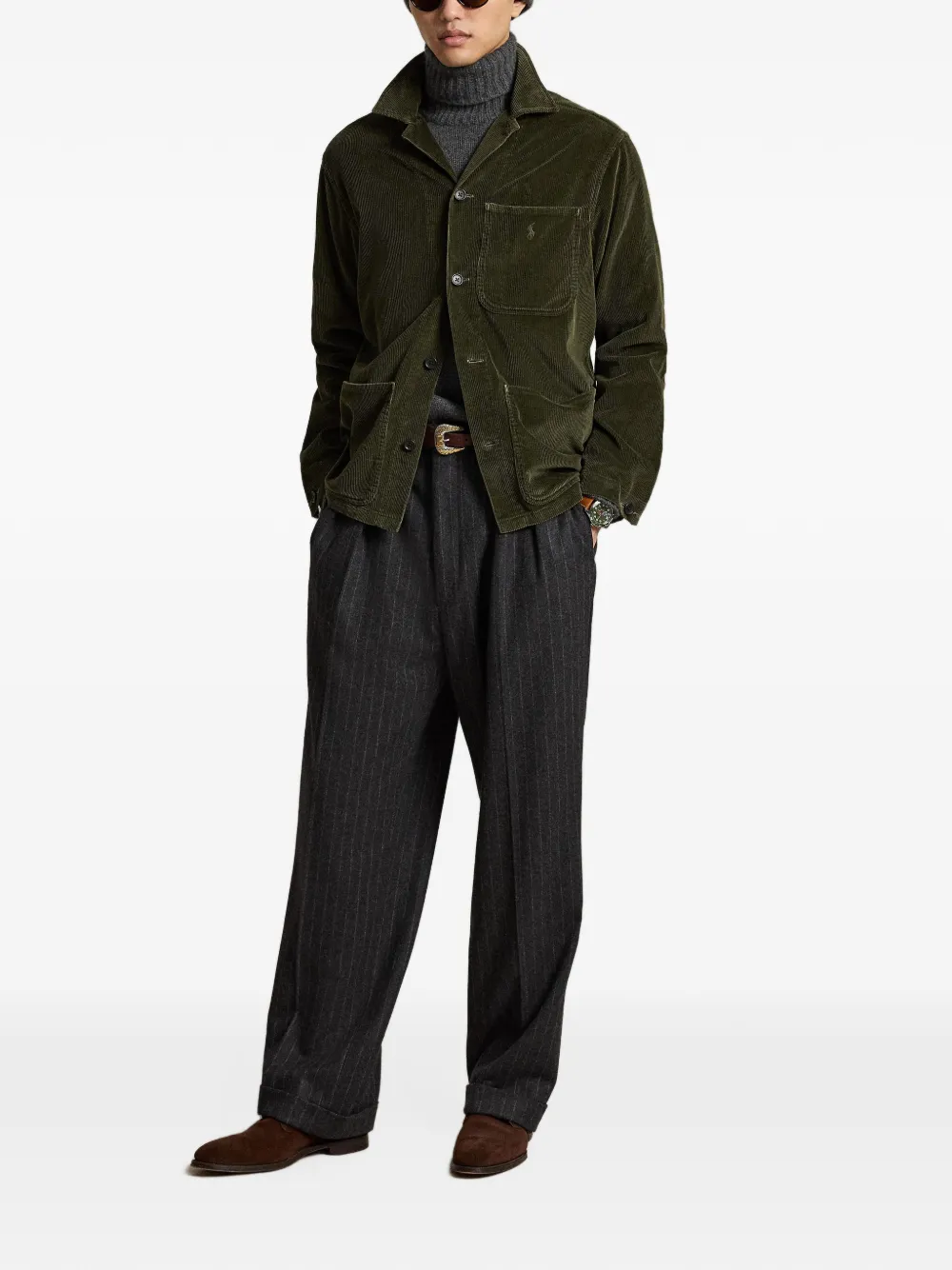 Polo Ralph Lauren Ribfluwelen shirtjack Groen