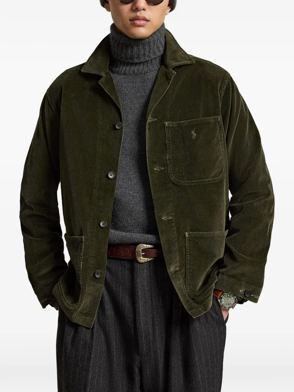 Polo Ralph Lauren Ribfluwelen shirtjack Groen