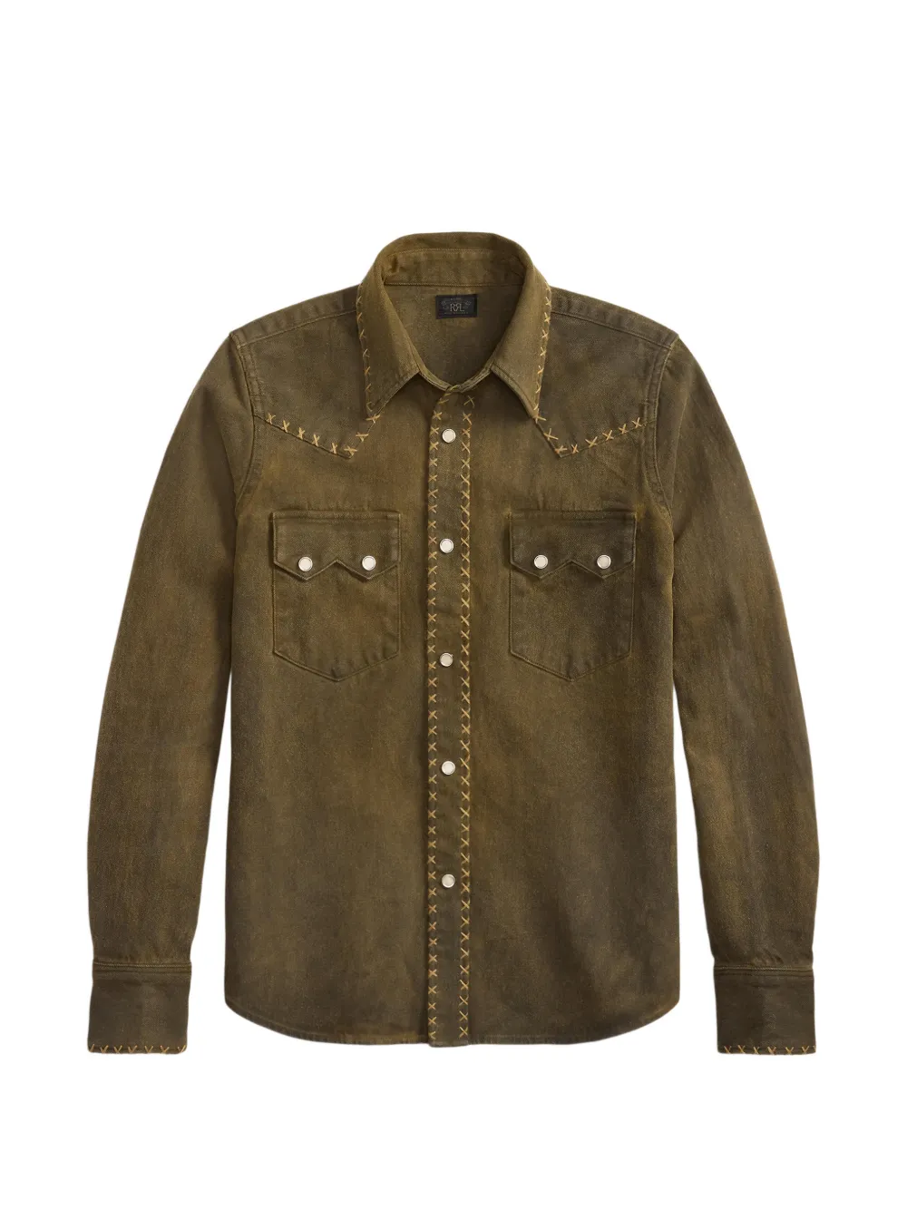 Rrl Embroidered Shirt In Gray