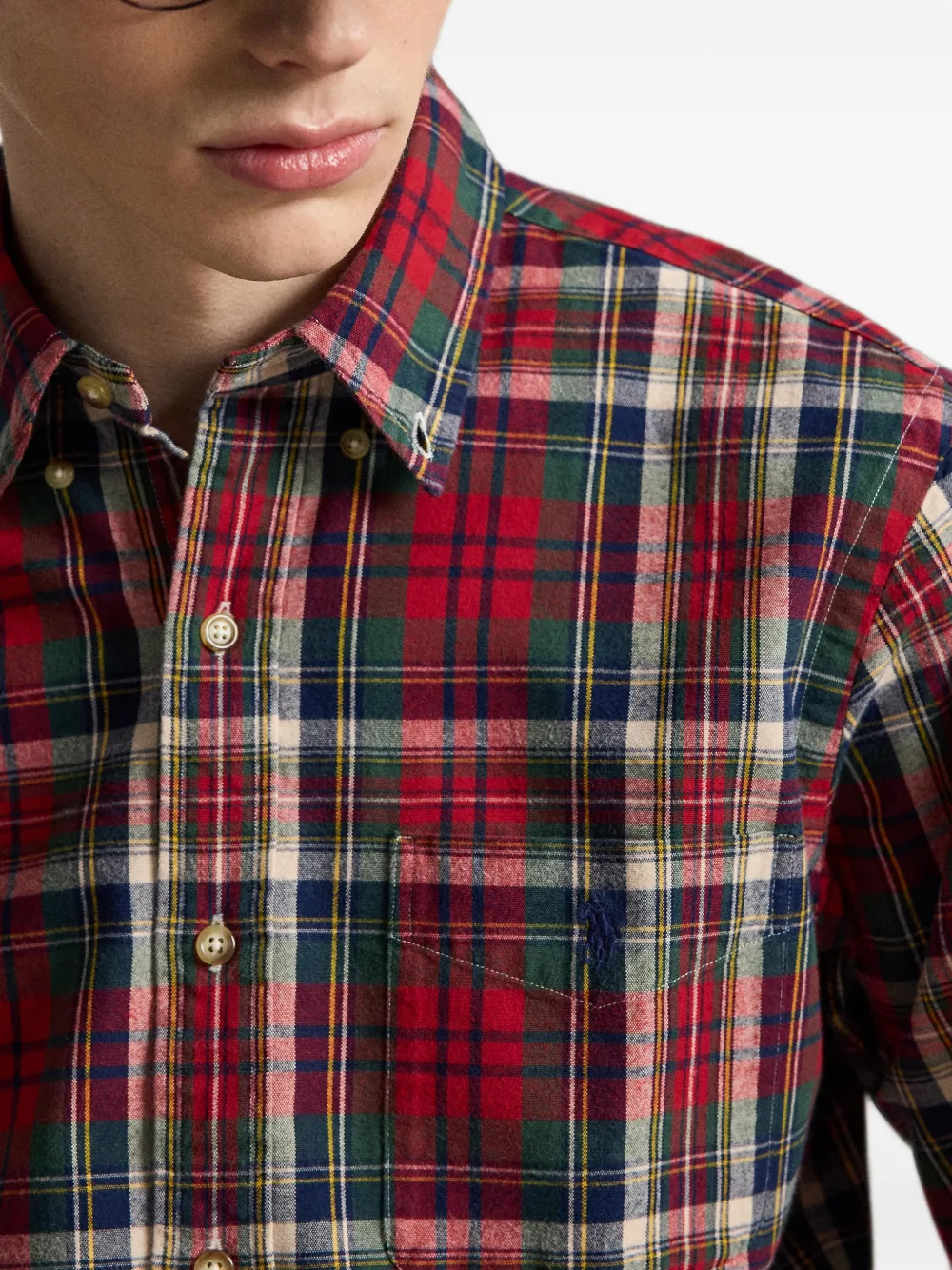 Polo Ralph Lauren Custom-Fit geruit Oxford overhemd Rood