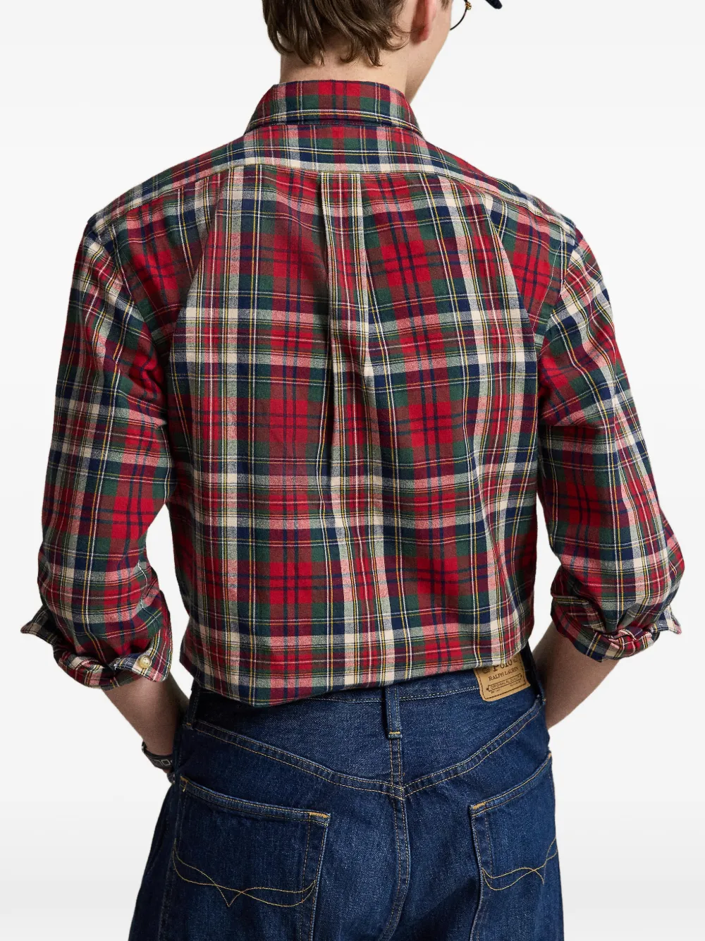 Polo Ralph Lauren Custom-Fit geruit Oxford overhemd Rood