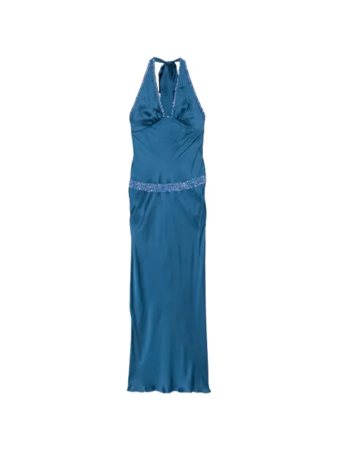 Asta Resort Celine Neckholder-Maxikleid mit Perlen