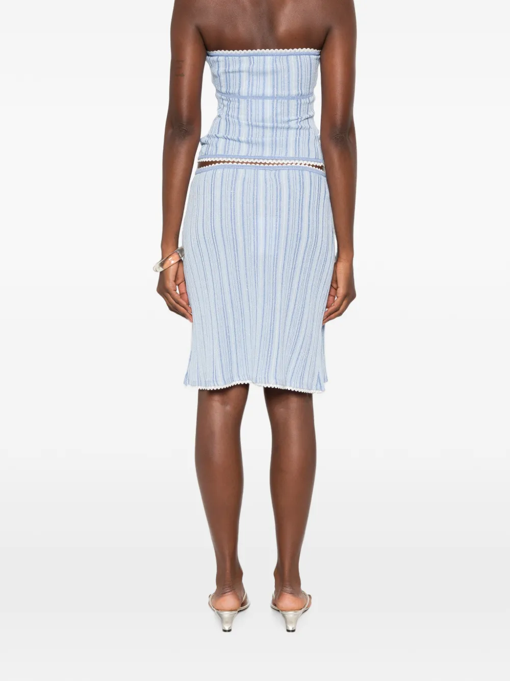 Asta Resort Cleo gestreepte midi-rok Blauw