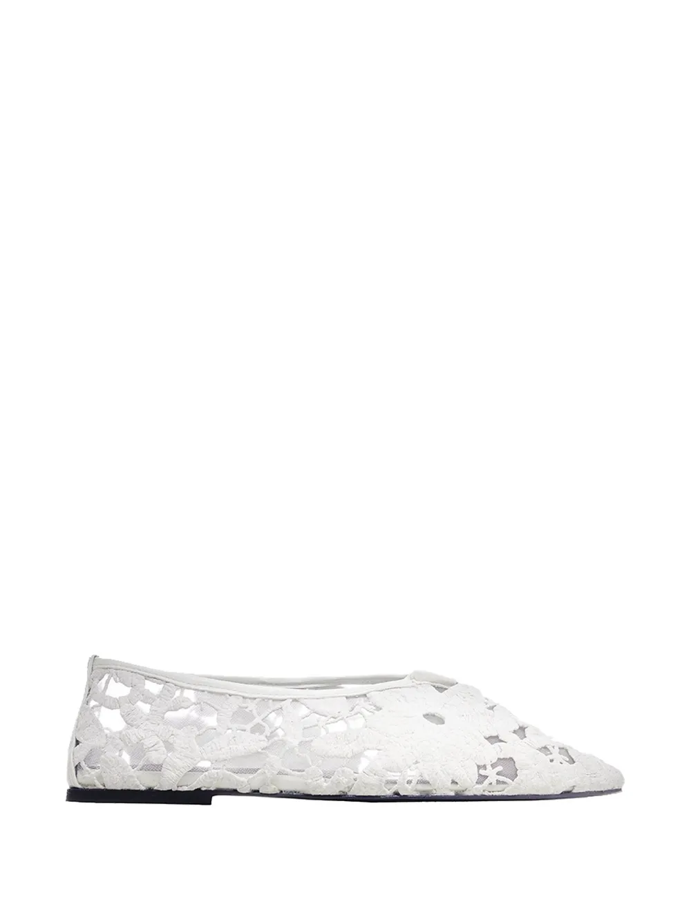 Vanda Novak Jasmine lace-design ballerina flats - Bianco
