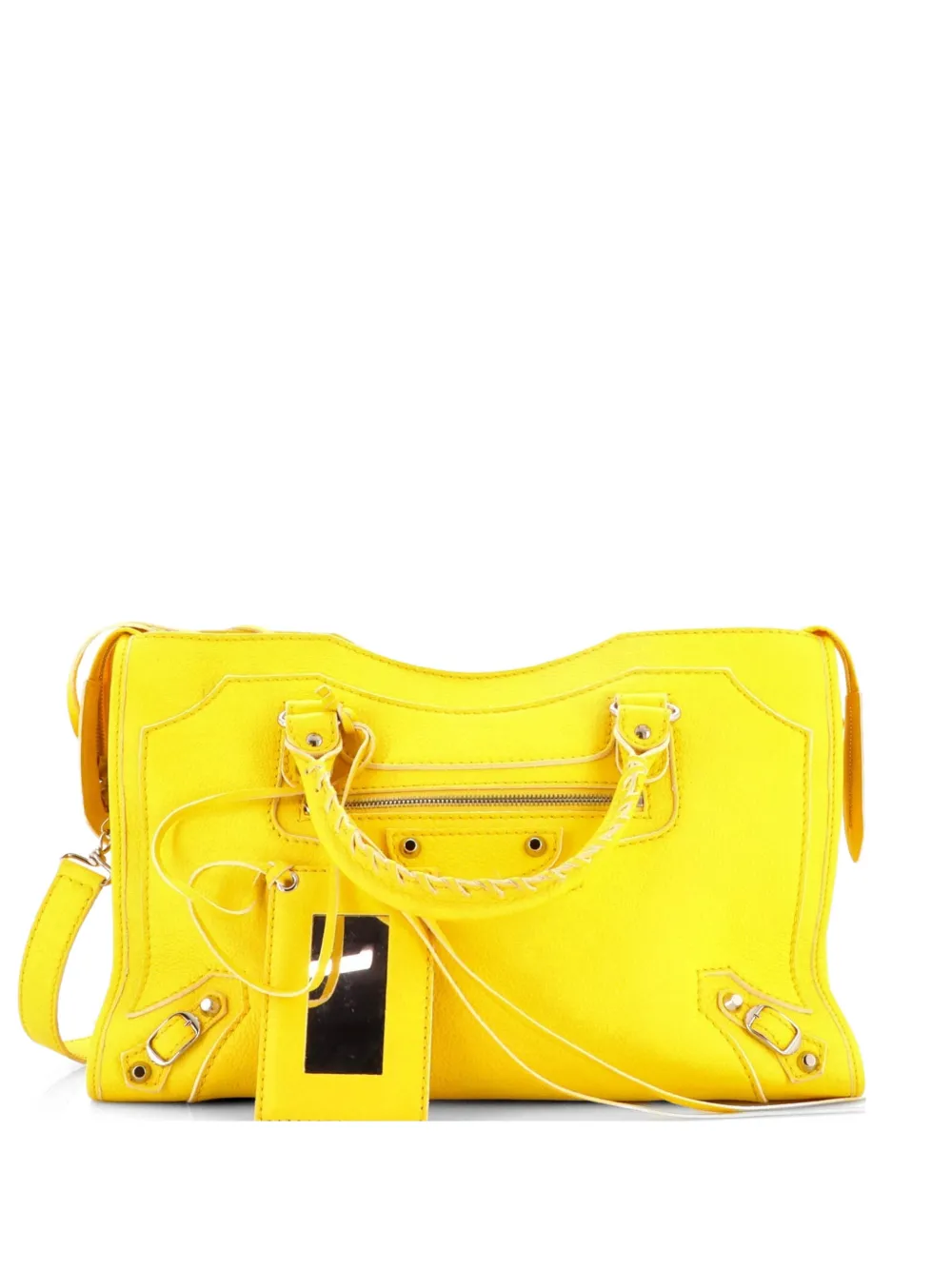 Balenciaga Pre-Owned City Classic Studs Bag Leather Medium satchel - Giallo