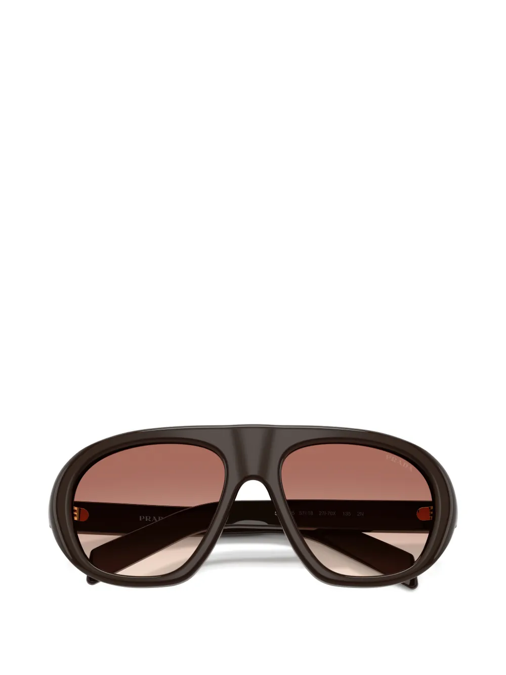 Prada Eyewear Zonnebril met piloten montuur en logo Bruin