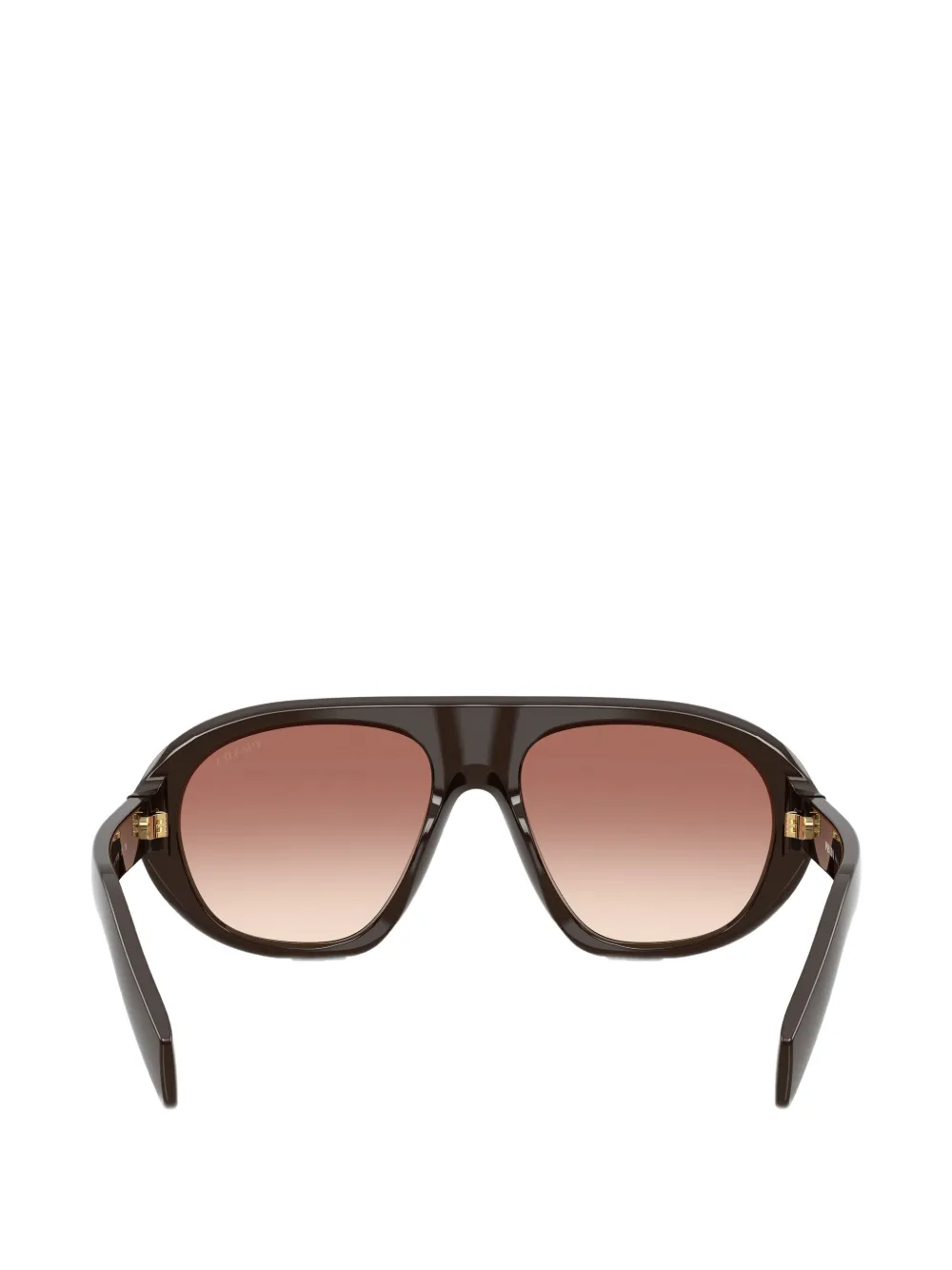 Prada Eyewear Zonnebril met piloten montuur en logo Bruin