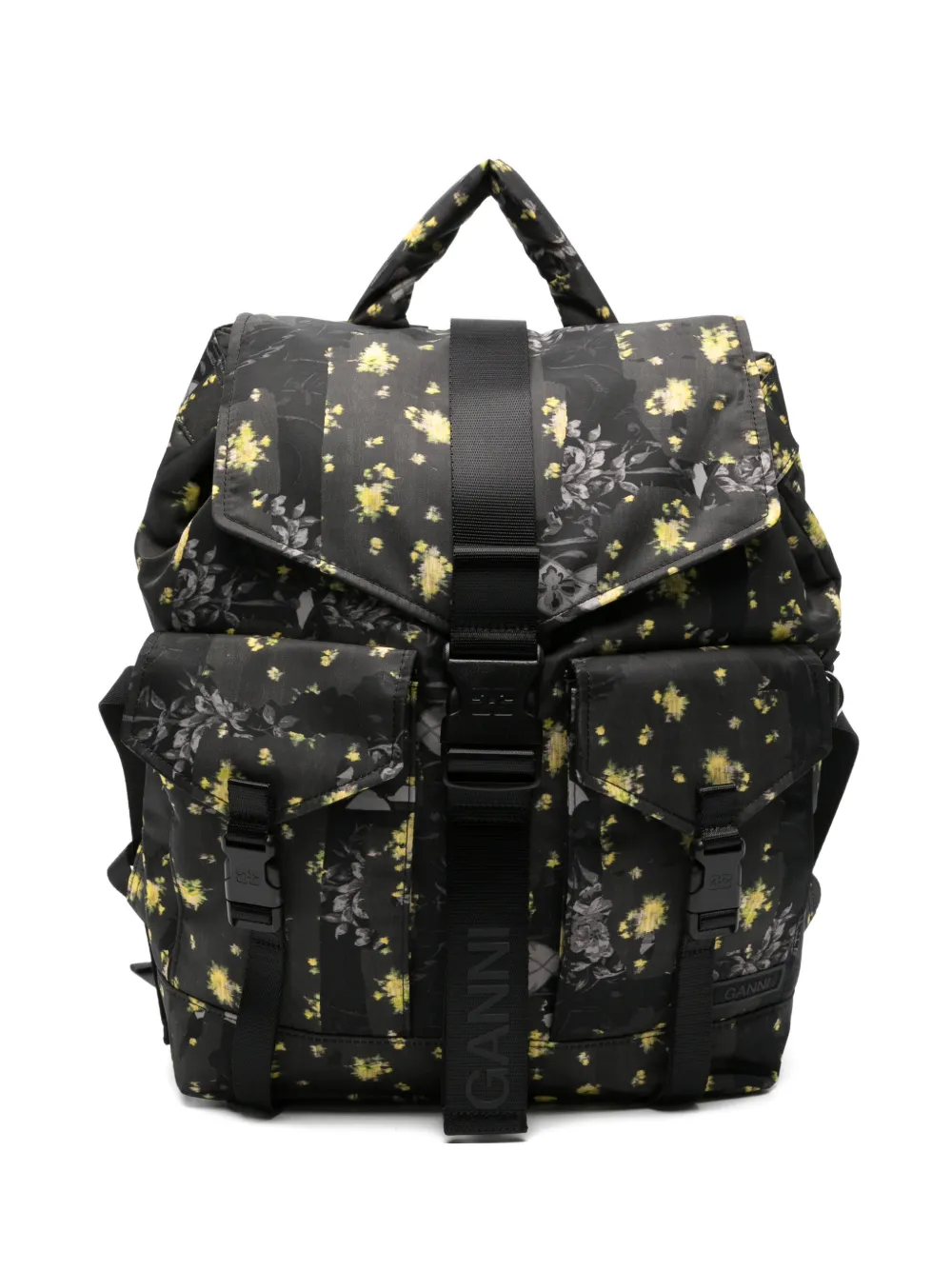 GANNI floral-print backpack - Nero