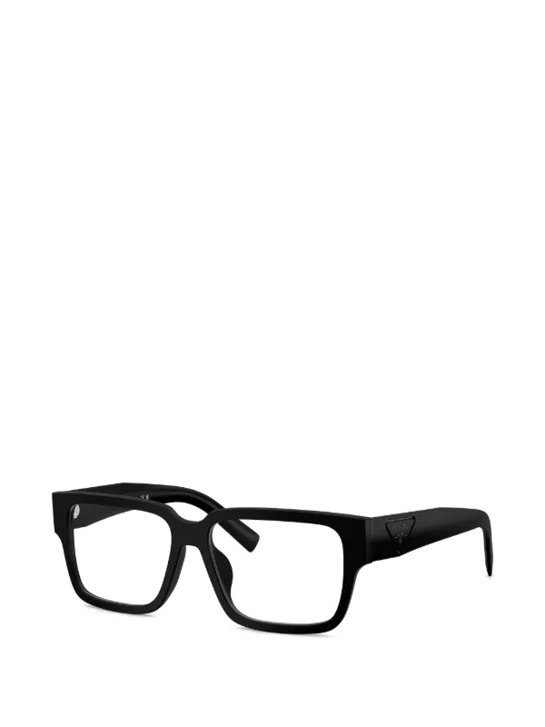 Prada Eyewear スクエアメガネフレーム | ブラック | FARFETCH JP
