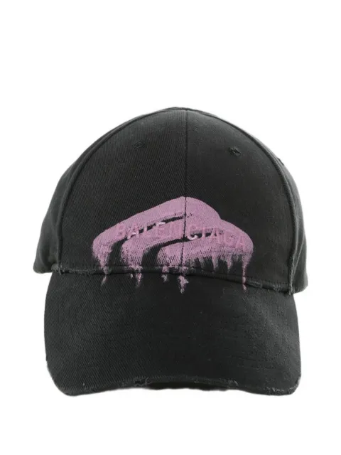 Balenciaga distressed logo-print cap