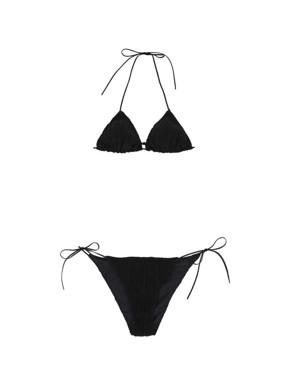 ALLIS BEACHWEAR Triangle Plisse tie-fastening bikini - Schwarz