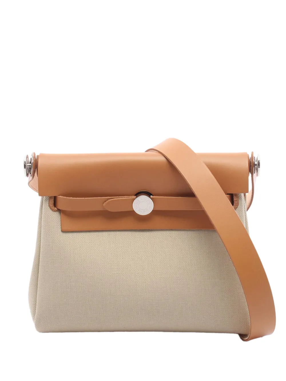 Hermès Pre-Owned Borsa a tracolla Military Herbag 20 in tela Toile e pelle Vache Hunter 2025 - Toni neutri