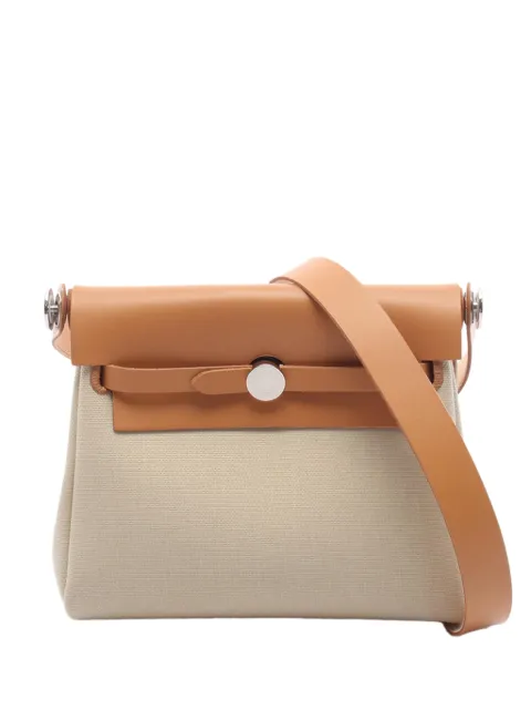 Hermès Pre-Owned 2025 Military Toile and Vache Hunter Herbag Zip 20 crossbody bag