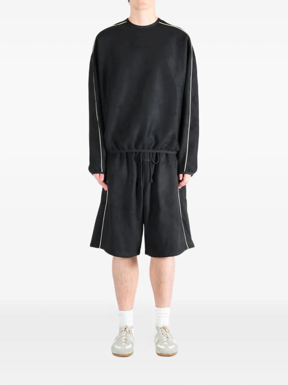 FEAR OF GOD ESSENTIALS Suède fleece Signature Modern trui Zwart
