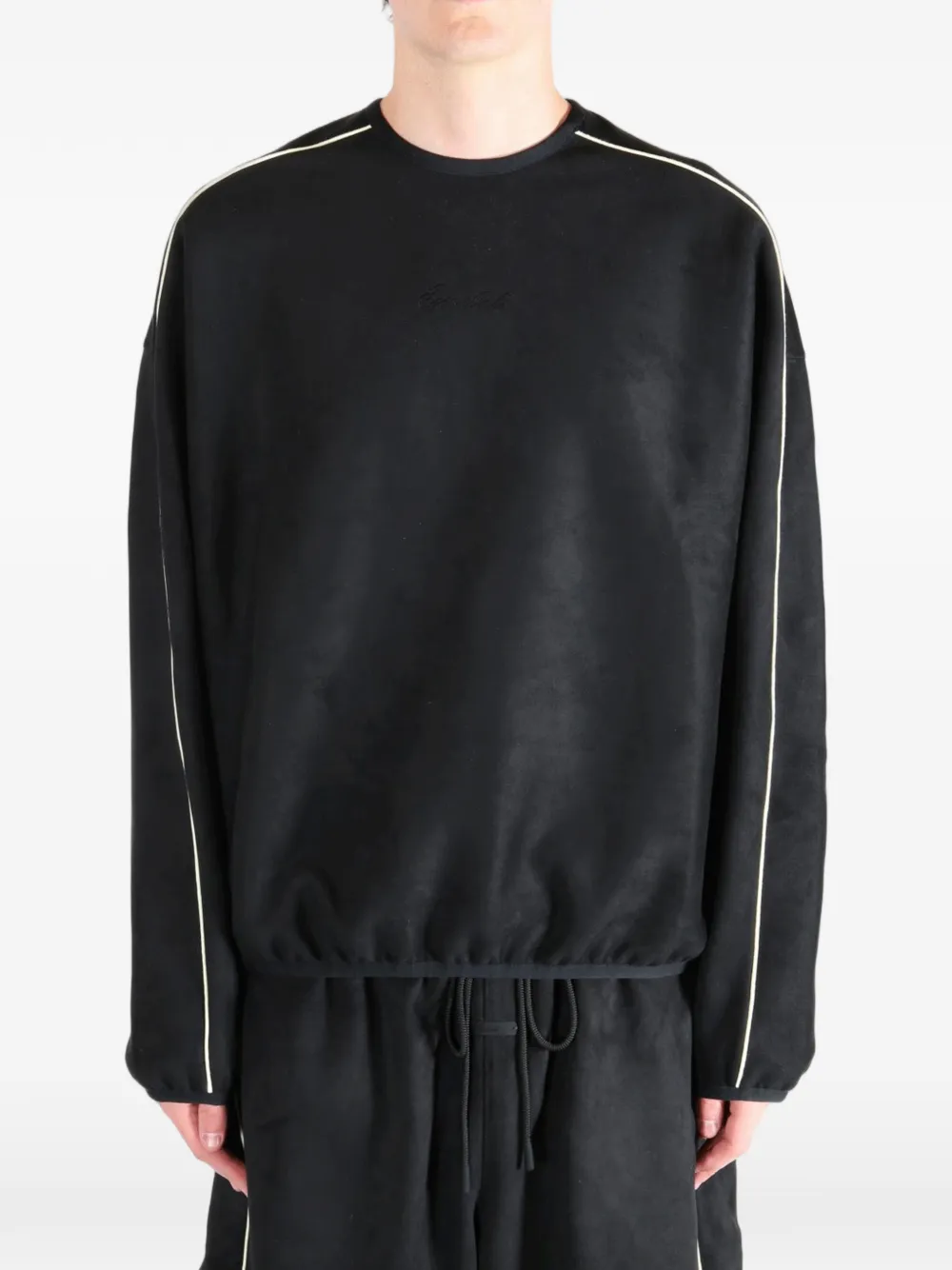 FEAR OF GOD ESSENTIALS Suède fleece Signature Modern trui Zwart