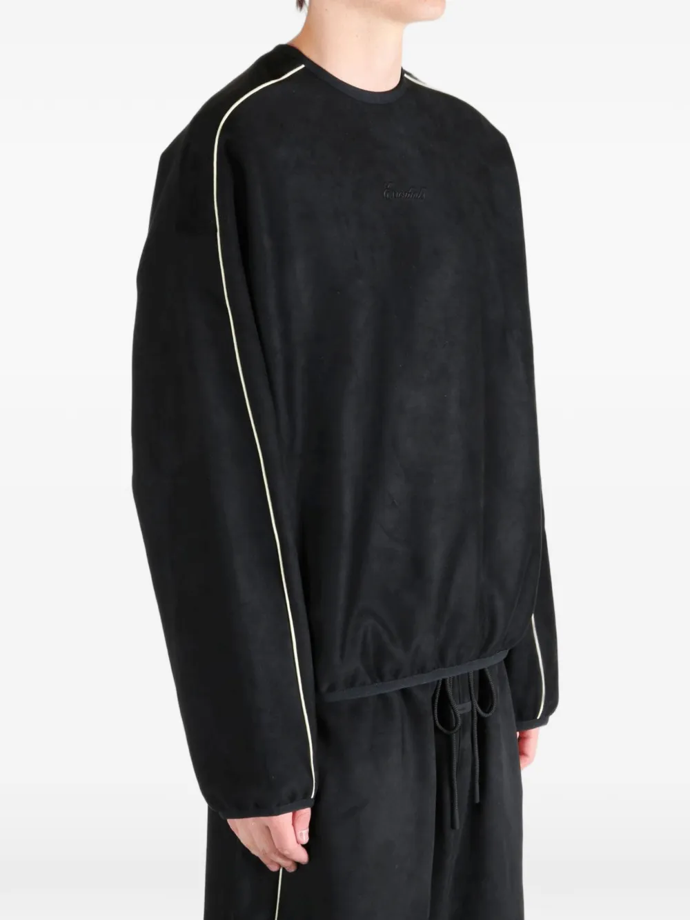 FEAR OF GOD ESSENTIALS Suède fleece Signature Modern trui Zwart