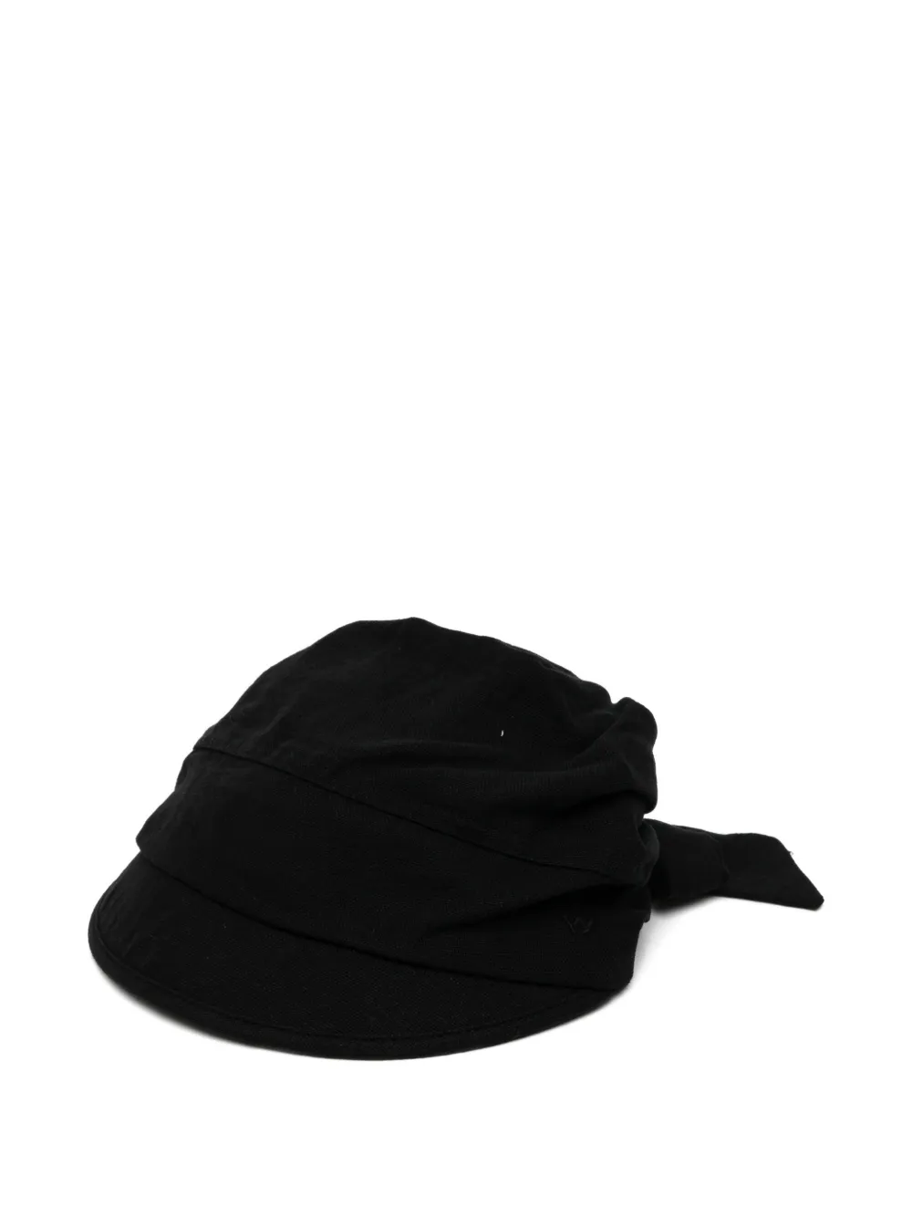 Open YY tie-up cap - Nero