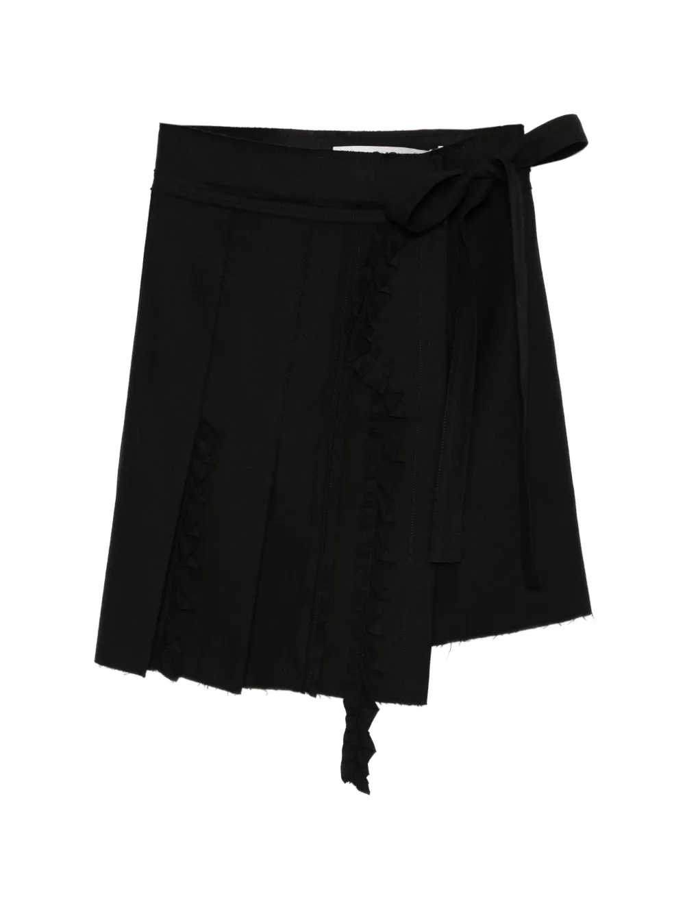 Open YY pleated wrapped mini skirt - Nero