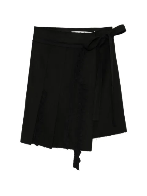 Open YY falda corta plisada con diseño cruzado