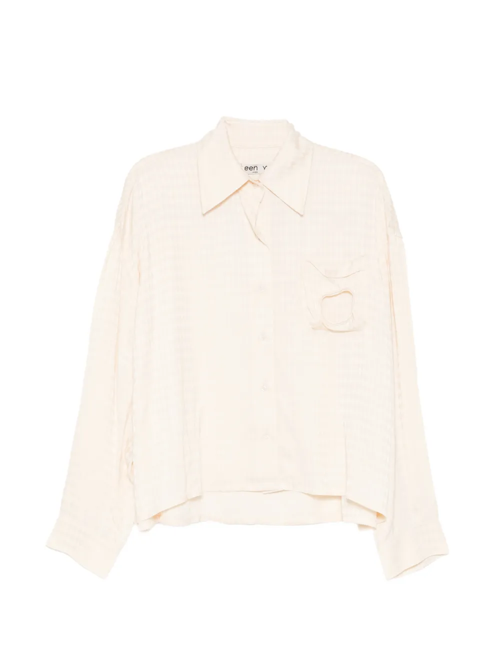 Open YY checked bead-pockets shirt - Neutrals