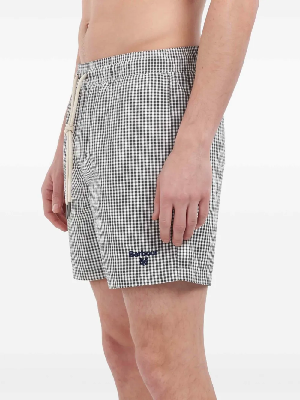 Barbour Seersucket shorts met gingham ruit Groen