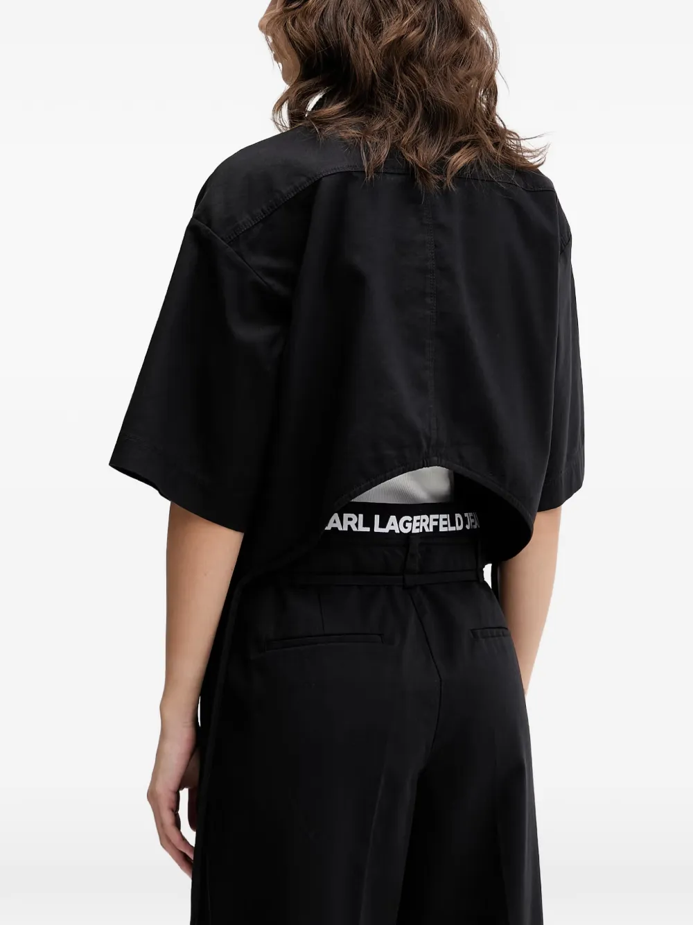 Karl Lagerfeld Jeans Sweater met trekkoord en logo Zwart