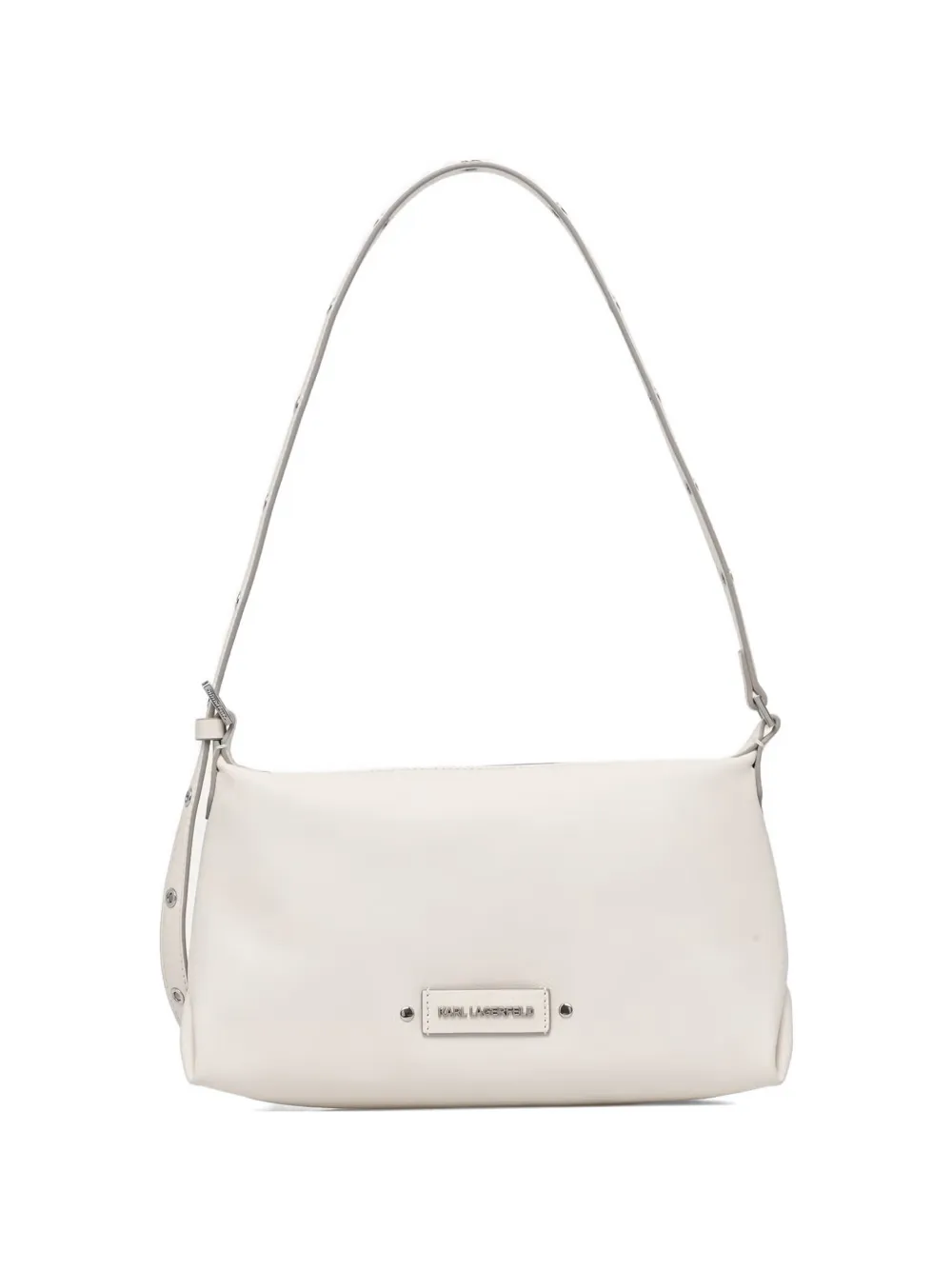 Karl Lagerfeld eyelet-embellished logo-plaque shoulder bag - Neutrals