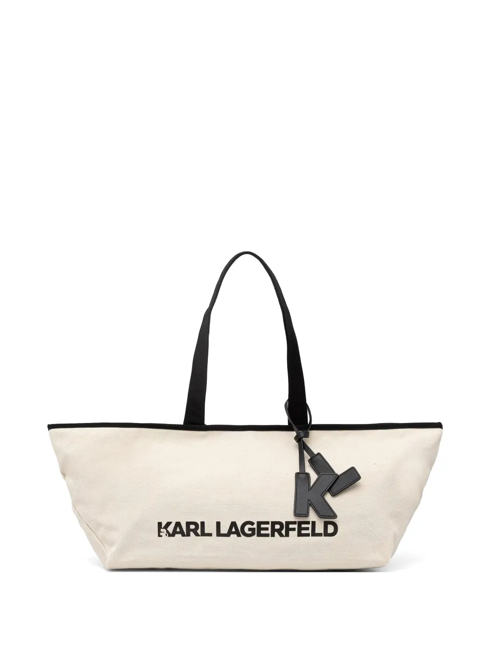 Karl Lagerfeld large logo-print bag-charm tote bag - Toni neutri