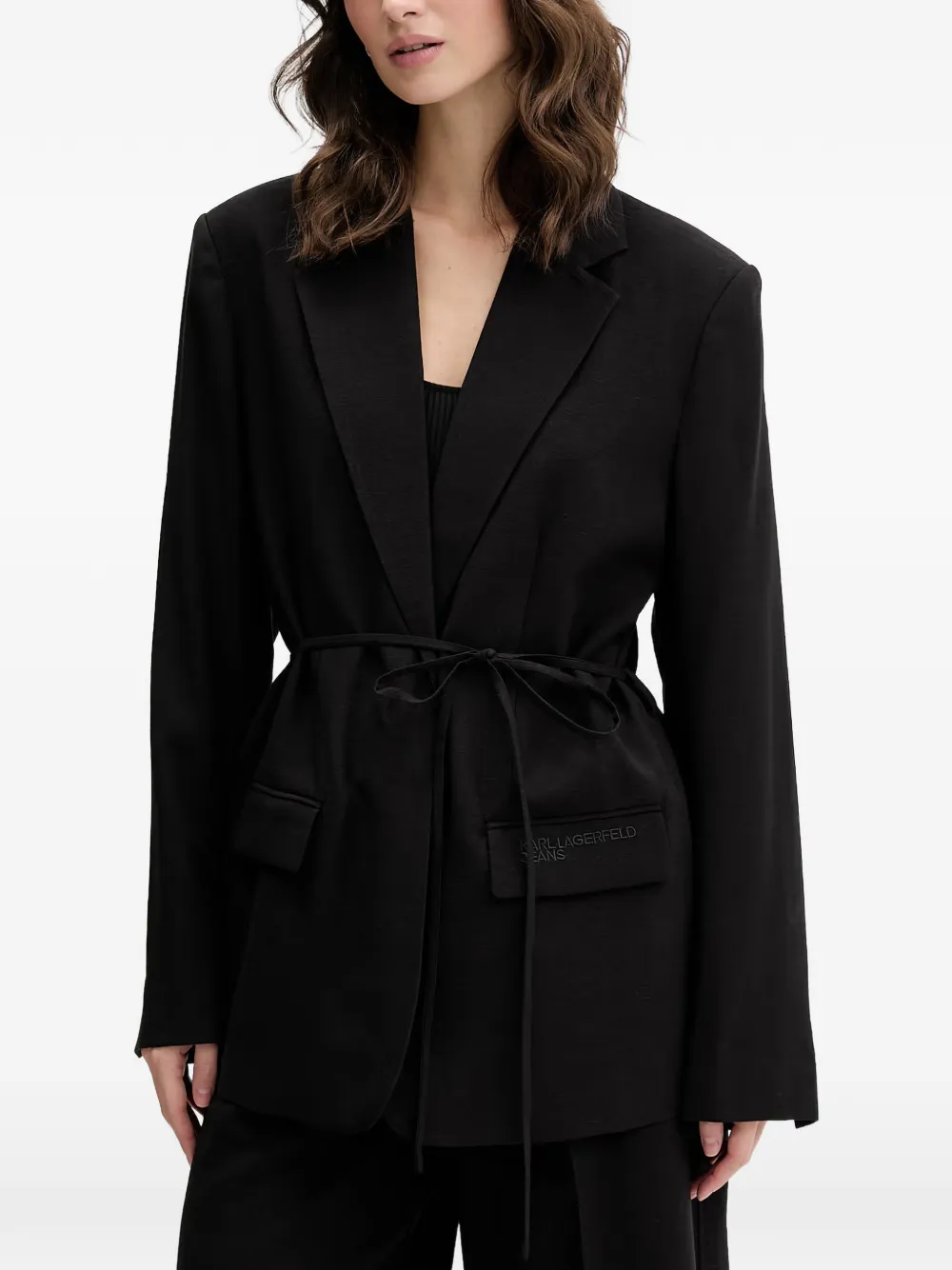 Karl Lagerfeld Jeans tie-waist blazer - Nero