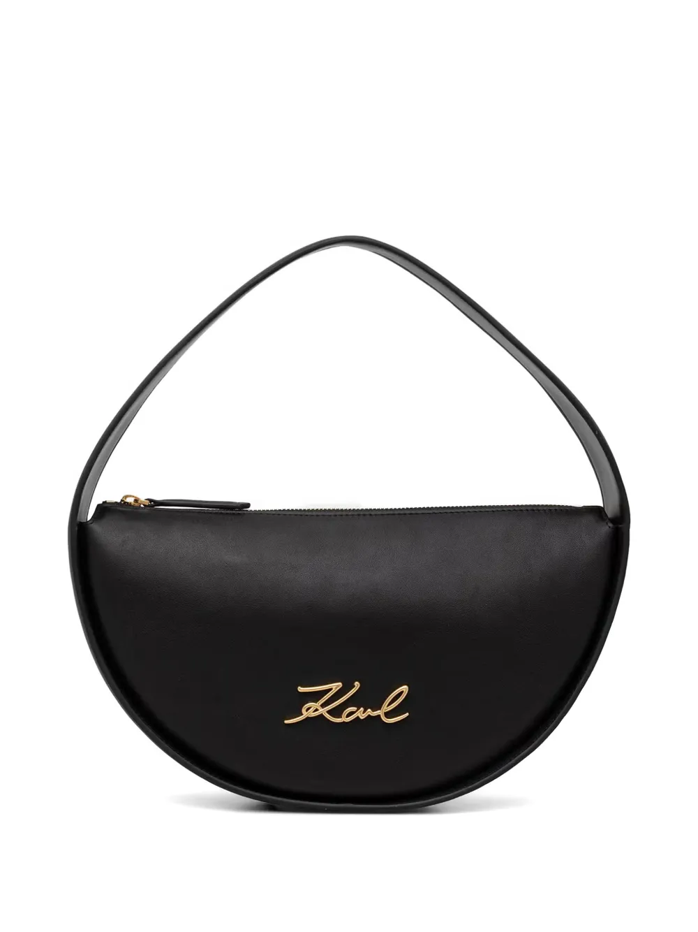 Karl Lagerfeld logo-plaque crescent tote bag - Nero
