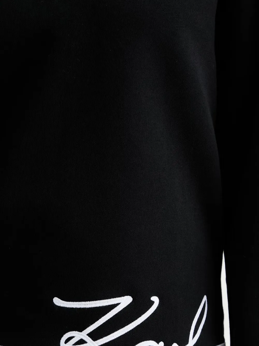 Karl Lagerfeld Hoodie met geborduurd logo en halve rits Zwart