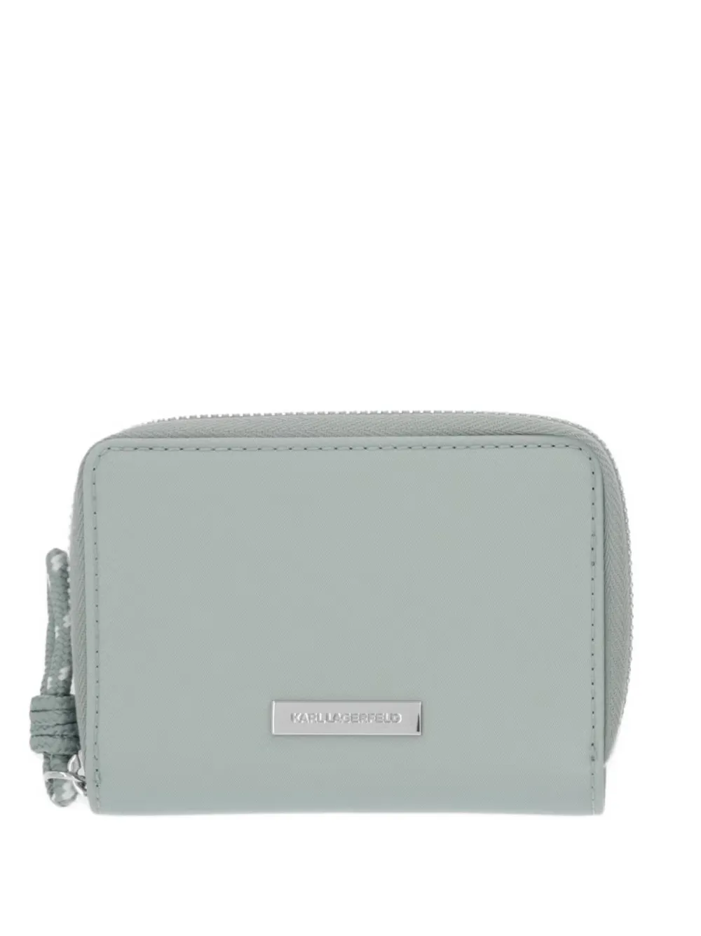 Karl Lagerfeld logo-plaque zip-around wallet - Verde