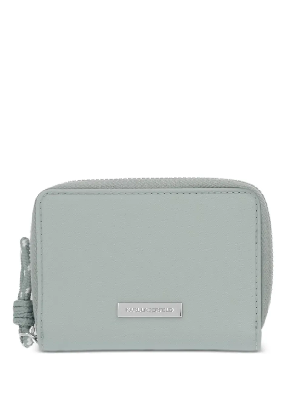 Karl Lagerfeld logo-plaque zip-around wallet - Verde