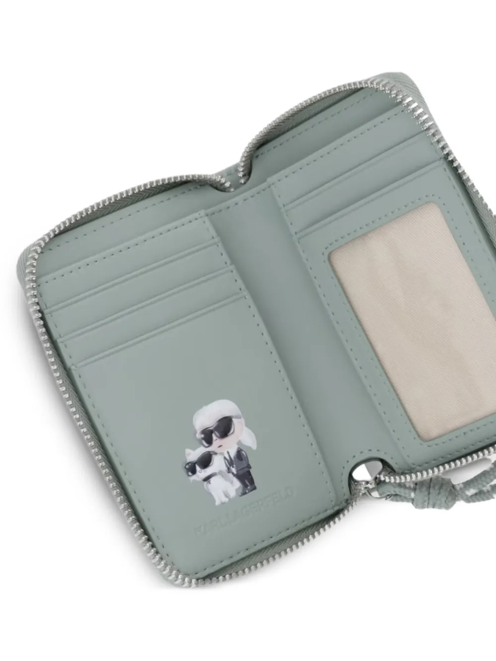 Karl Lagerfeld Portemonnee met logoplakkaat Groen