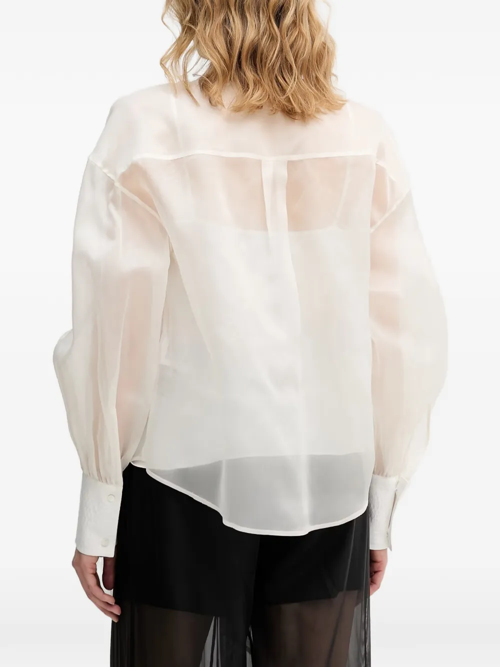 Karl Lagerfeld Blouse met gestrikte voorkant Wit