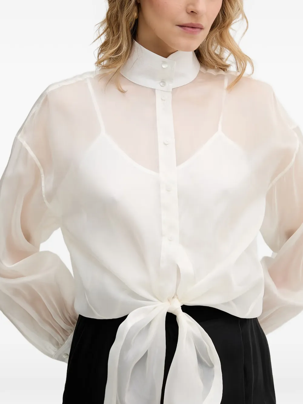Karl Lagerfeld Blouse met gestrikte voorkant Wit