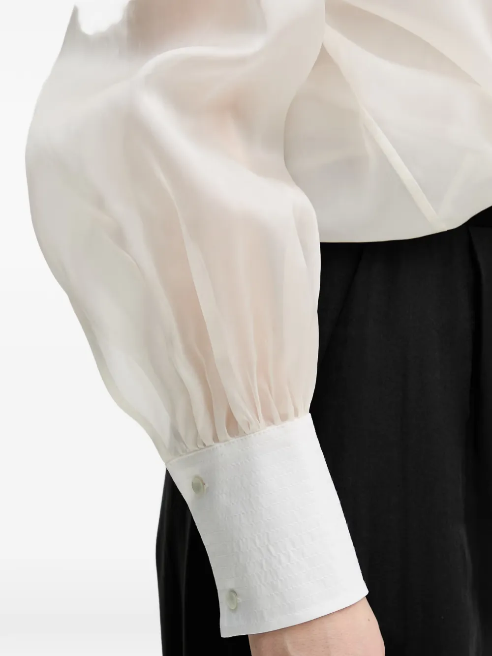 Karl Lagerfeld Blouse met gestrikte voorkant Wit
