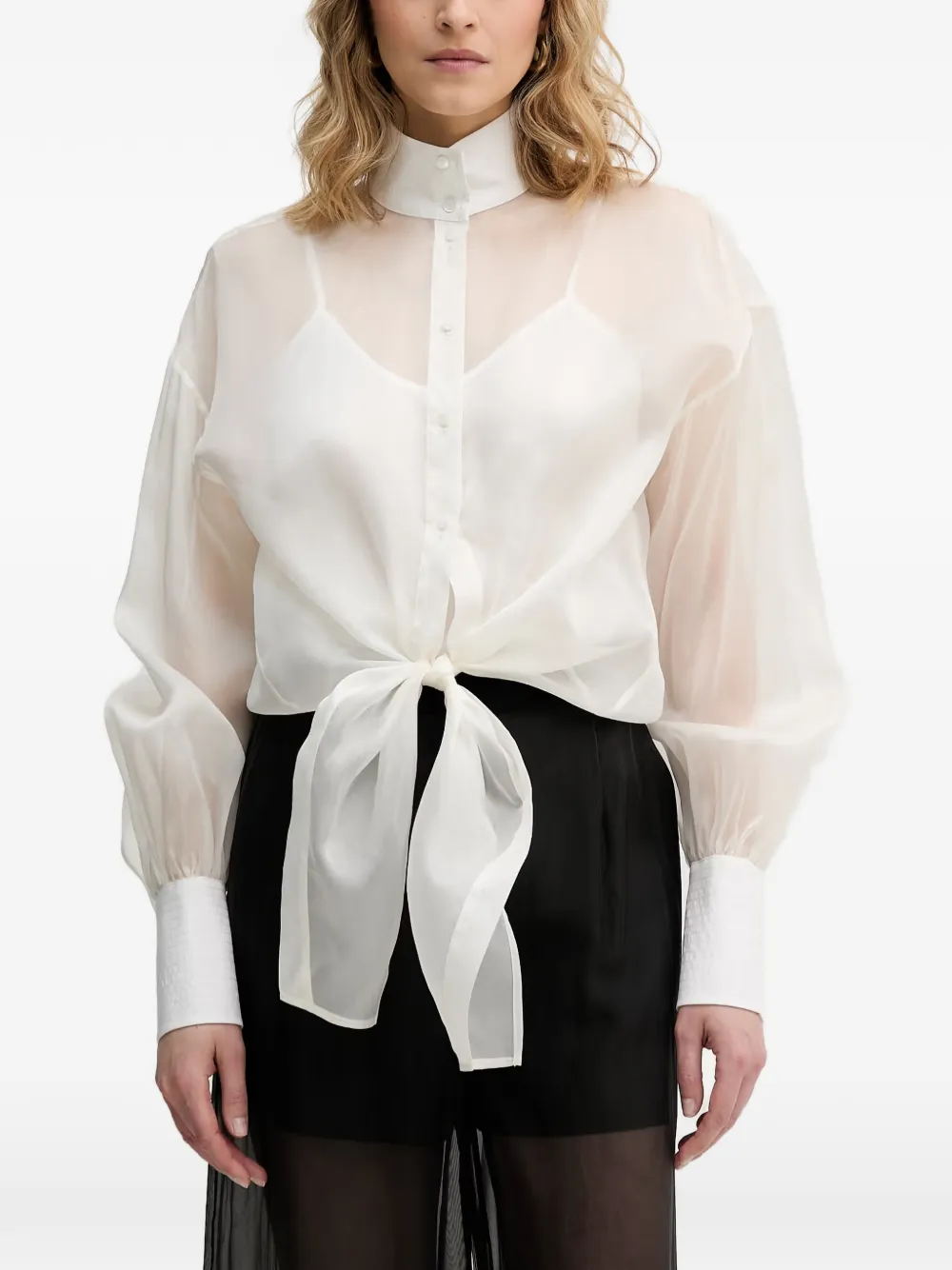 Karl Lagerfeld tie-front blouse - Weiß