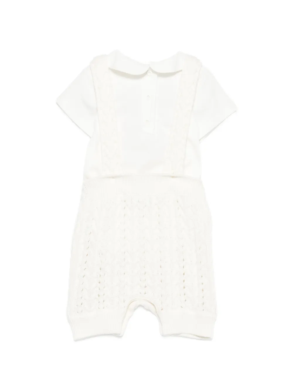 Fendi Kids Kabelgebreid trainingspak met geborduurd logo Wit