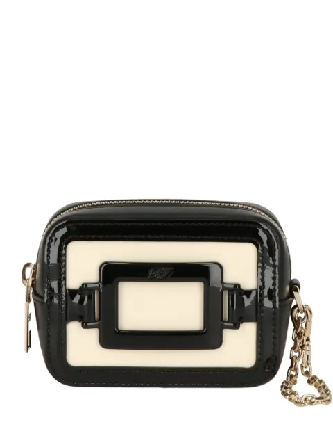 Roger Vivier buckle-detail patent-trim wallet