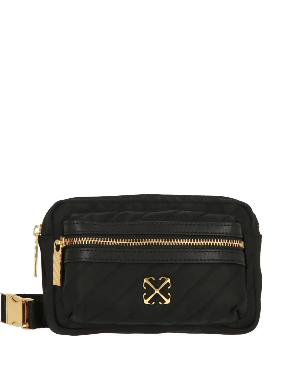 Off-White logo detail quilted belt bag - Nero