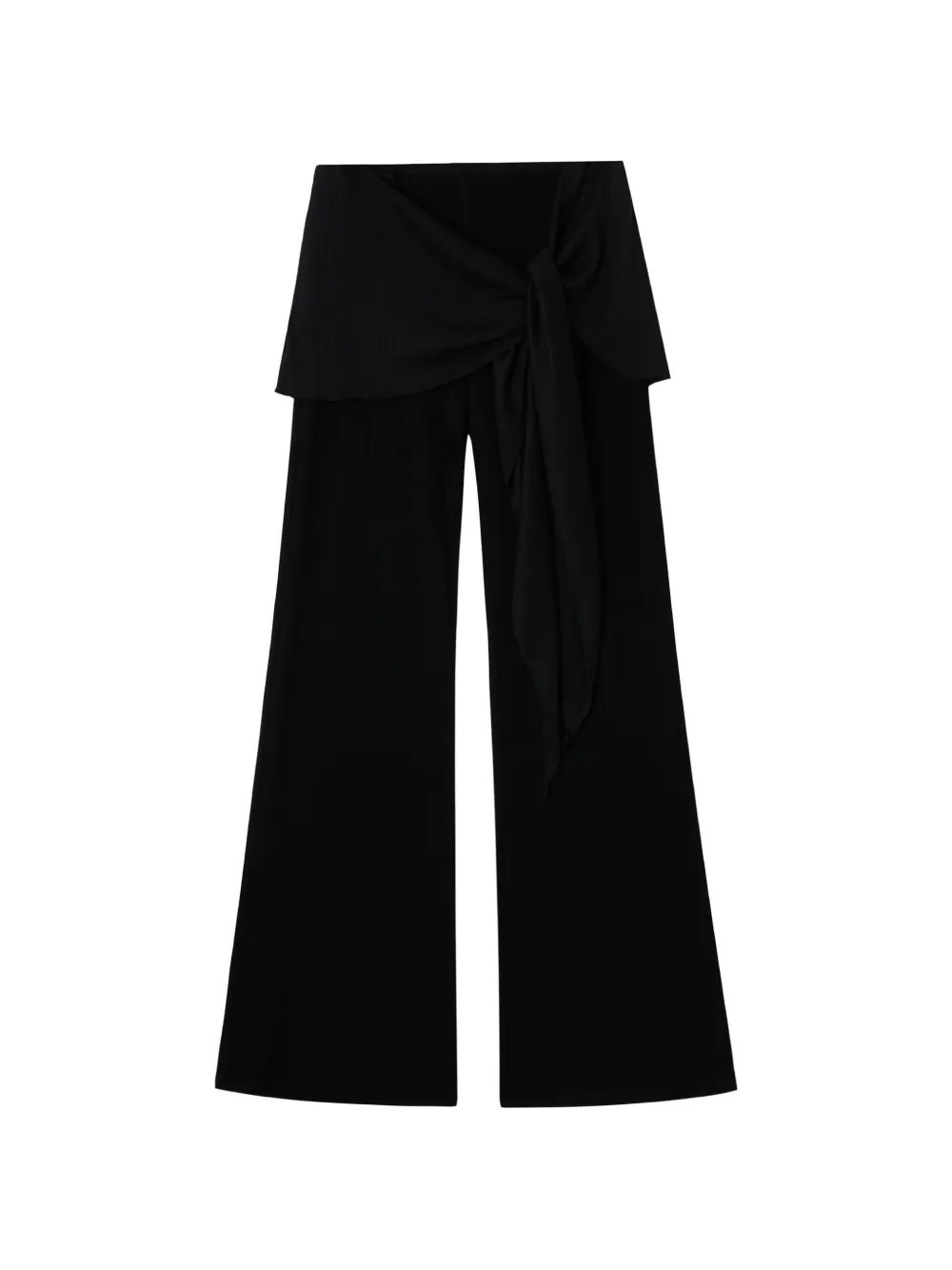 b+ab layered tie-detail trousers - Nero