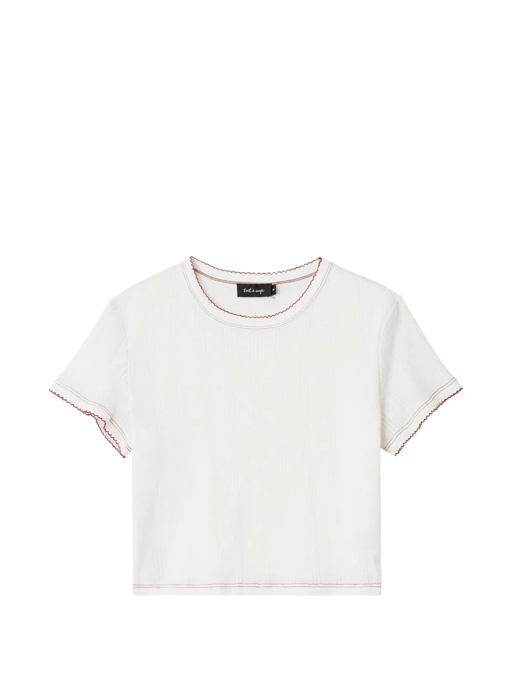 tout a coup contrast-stitch T-shirt - Weiß