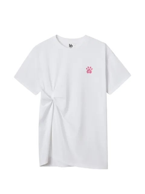 b+ab cat-print twist-detail T-shirt
