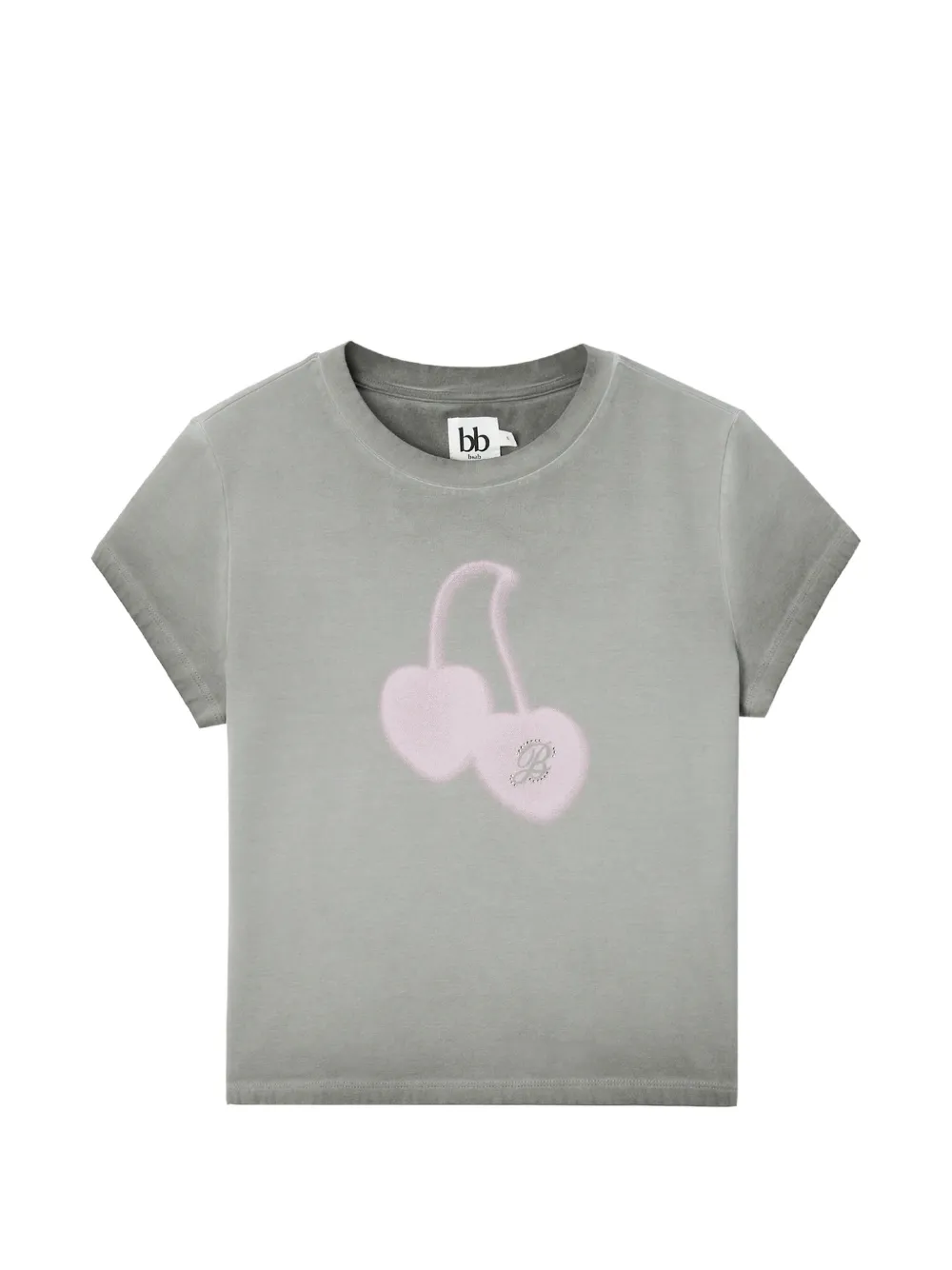 b+ab cherry-print crystal-embellished T-shirt - Grigio